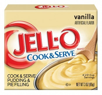 Jell-O - Préparation pour dessert à cuire et servir, vanille, 85 grammes