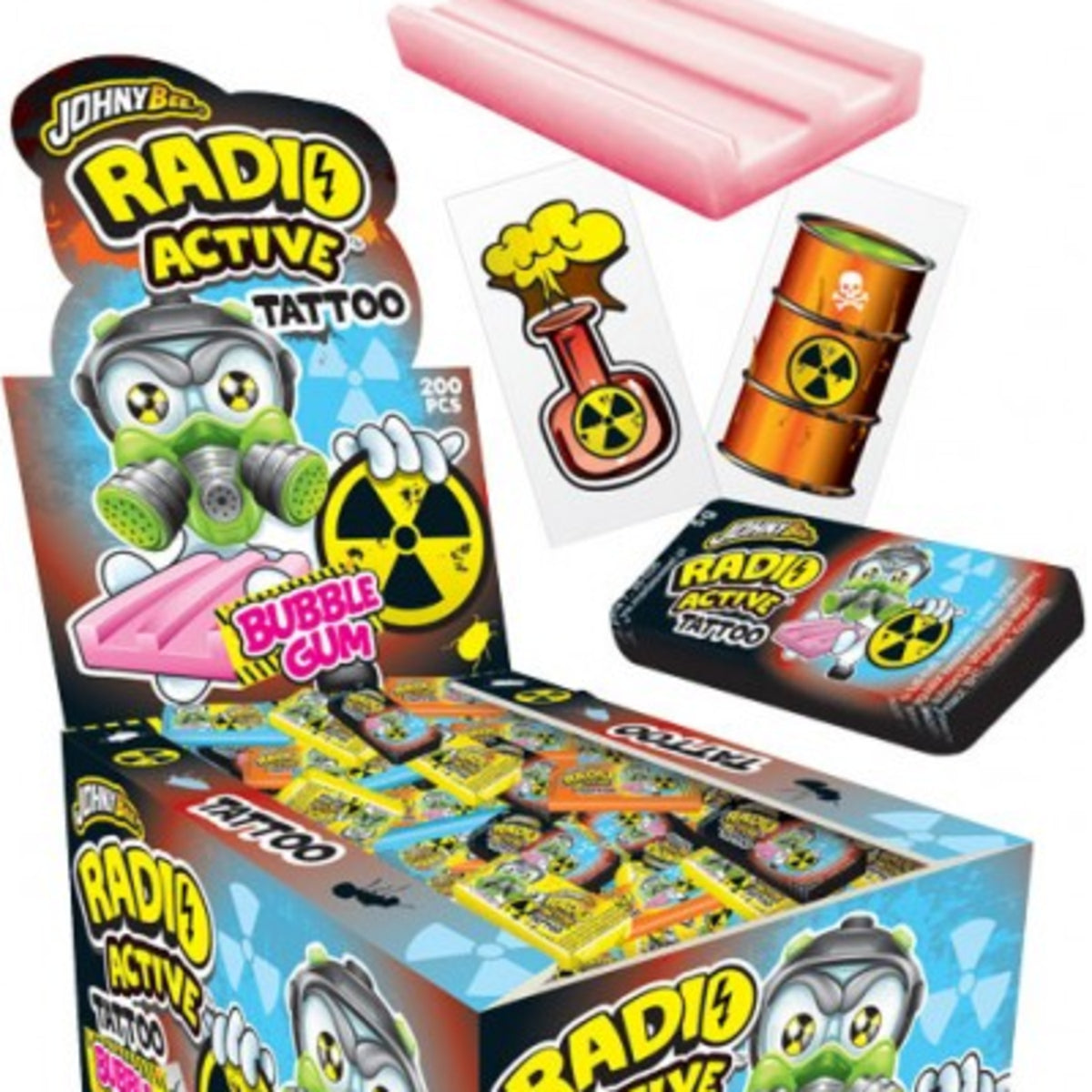 Johny Bee - Radio Activ Gum + Tattoo 5 Gram 200 Stuks*