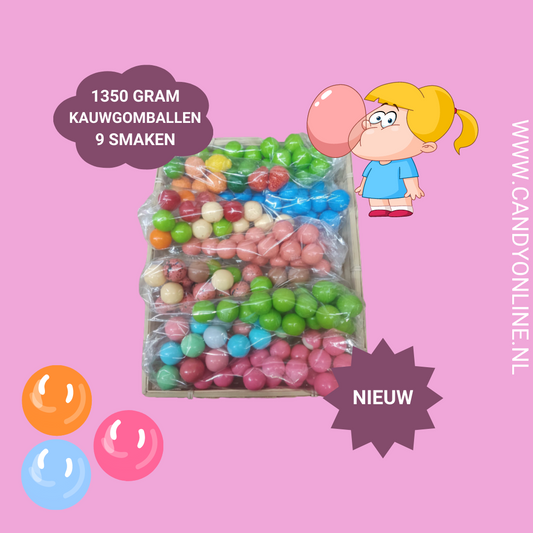 Cadeaupakket Kauwgomballen 9x150 Gram