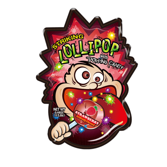 Striking - Lollipop with Popping Candy Strawberry 13.8 Gram