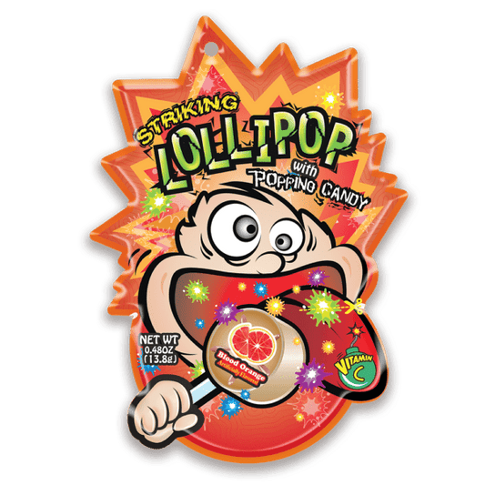 Striking - Lollipop with Popping Candy Blood Orange 13.8 Gram