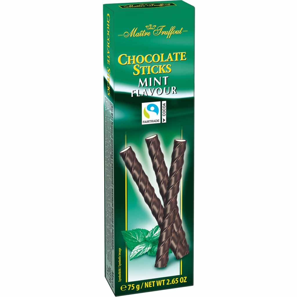 Maitre Truffout - Schokoladen Sticks Mint 75 Gram