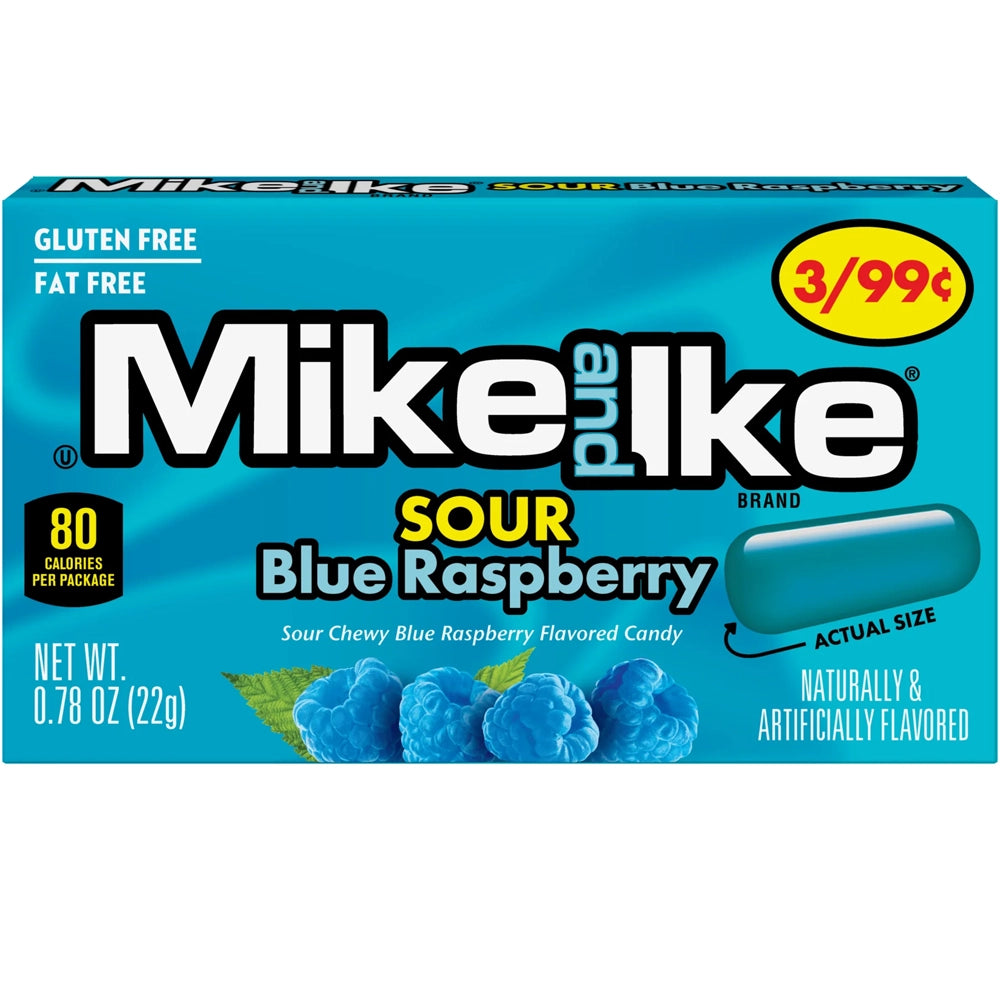 Mike&amp;Ike - Saure Blaue Himbeere 22 Gramm