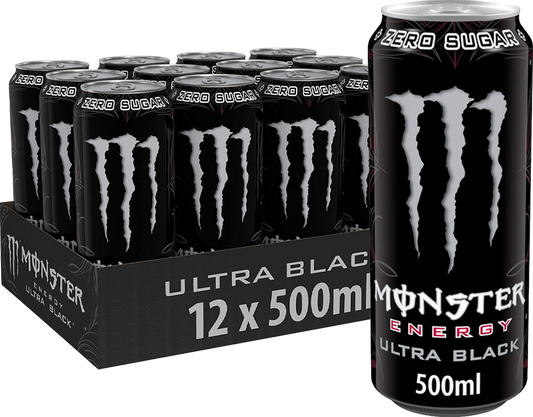 Monster - Ultra Black 500ml 12 Blikjes
