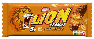Nestlé - Lion 5er Erdnüsse, 5er-Packung, 5 x 31 Gramm