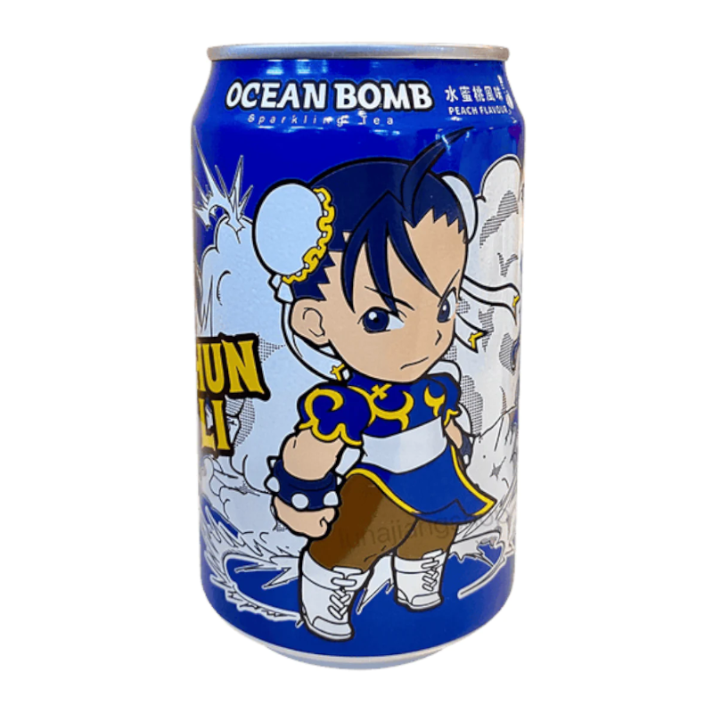 Ocean Bomb – Street Fighter Pfirsich-Sprudeltee 330 ml