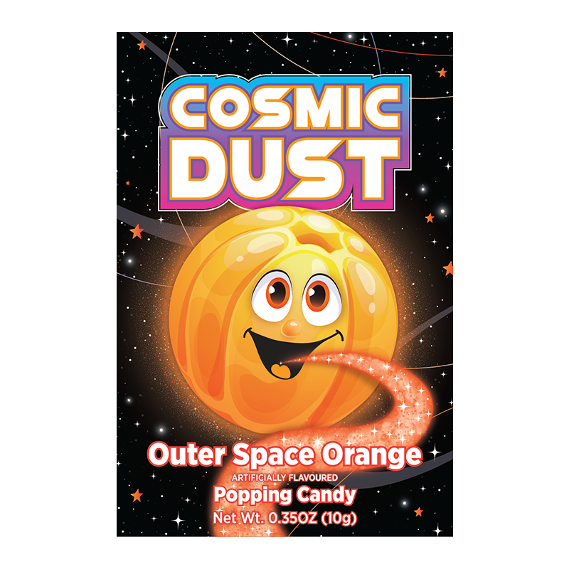 Cosmic Dust - Outer Space Orange Popping Candy 10 Gram 32 Stück