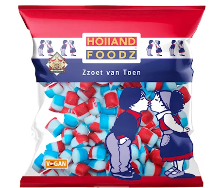 Holland Foodz - Rood Witte Blauwe Stokjes 500 Gram