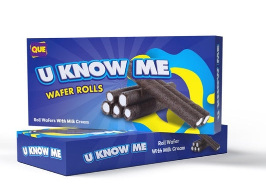 Que Wafer - U Know me Rolls Milk 100 Gram