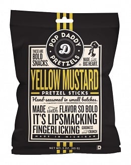 Bretzels Pop Daddy - Moutarde jaune 85 grammes