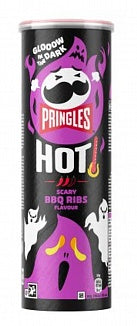 Pringles - Hot Scary BBQ Ribs Glow In The Dark 160 Gram