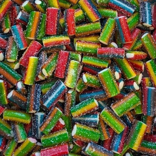 Dolce Plus - Mini Saure Regenbogen-Stifte, gefüllt mit Schokolade, 250 Gramm (Halal)