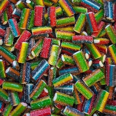 Dolce Plus - Mini Saure Regenbogen-Stifte, gefüllt mit Schokolade, 250 Gramm (Halal)