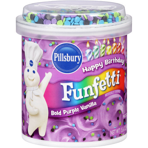 Pillsbury - Funfetti Bold Purple Vanilla Frosting 442 Gram