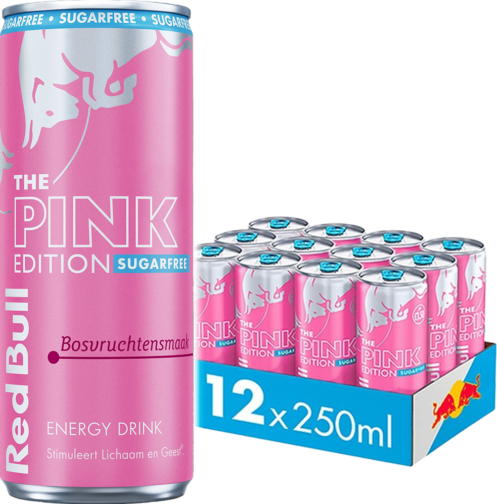 Red Bull - The Pink Edition Bosvruchten Sugarfree 250ml 12 Blikjes