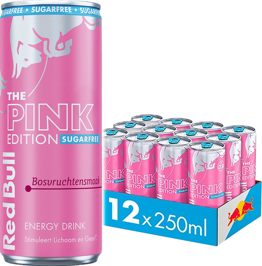 Red Bull - The Pink Edition Bosvruchten Sugarfree 250ml 12 Blikjes
