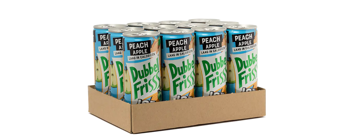 Bubbel Fris - Apple Peach 250ml 12 Blikjes