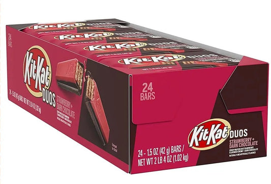 KitKat - Duos Strawberry Dark Chocolate Mint 42 Gram 24 Stuks