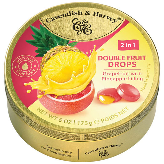Cavendish & Harvey - Double Fruit Drops Grapefruit With Pineapple Filling 175 Gram