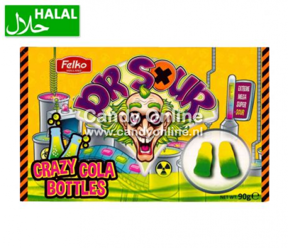 Dr. Sour - Crazy Cola Bottles 90 Gram (Halal)