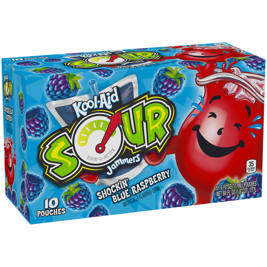 Kool-Aid - Sour Jammers Shockin' Blue Raspberry Flavored Drink 10-pack