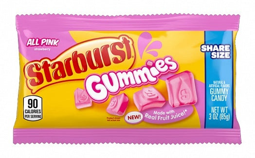 Starburst - Bonbons gélifiés entièrement roses 85 grammes