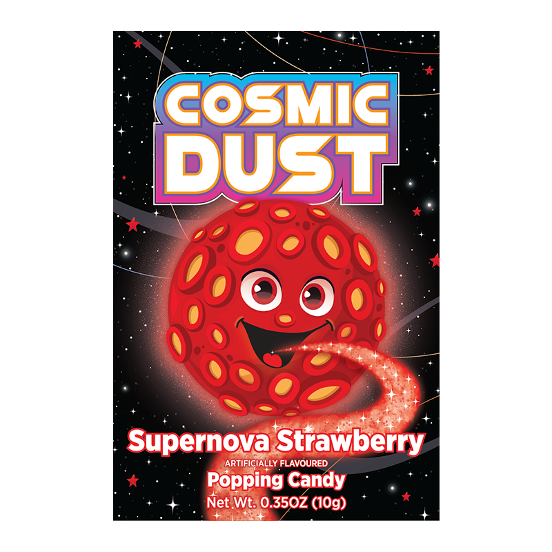 Poussière Cosmique - Bonbons pétillants à la fraise Supernova 10 grammes