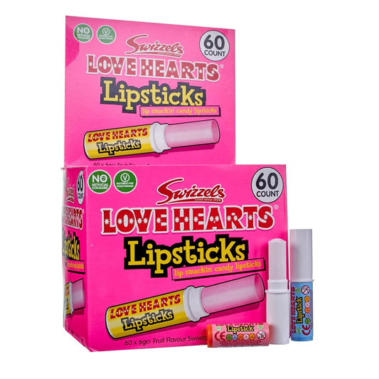 Swizzels - Love Hearts Lipstick 6 Gram 60 Stuks