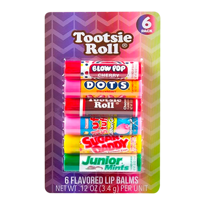6er-Packung Tootsie Roll Lippenbalsam (verschiedene Sorten)