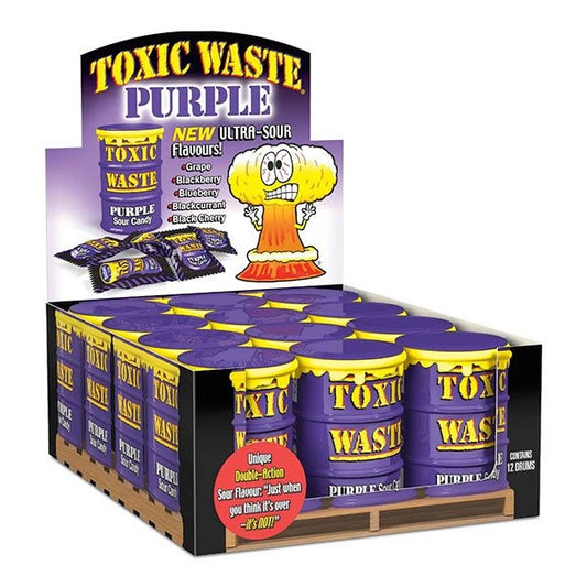 Toxic Waste Purple Sour Candy Drum 42 Gram 12 Stuks (Halal)