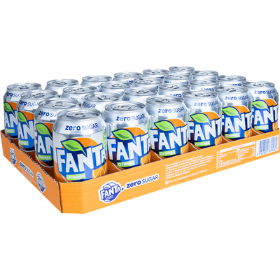Fanta - Zero Orange 330ml 24 Blikjes