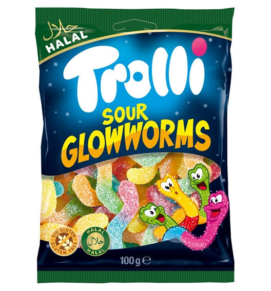 Trolli -Sour Glowworms 100 Gram (Halal)
