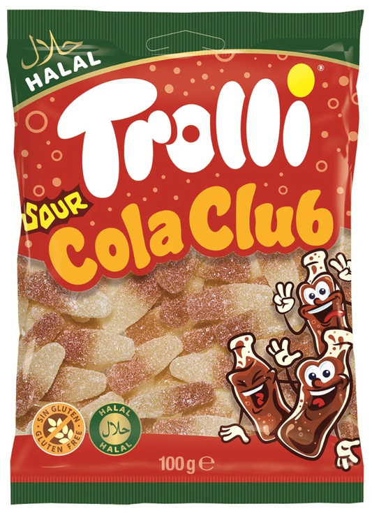 Trolli - Sour Cola Bottles 100 Gram 30 Stuks (Halal)