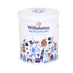 Fortuin - Wilhelmina Delfts-Blauw Blik Gevuld Met 500 Gram Pepermunt